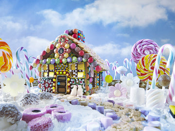 Christmas Gingerbread House And Candy Backdrop IBD-246917 size:2x1.5